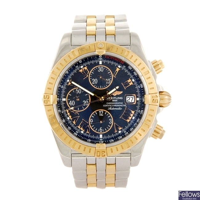 (919012731) A bi-metal automatic gentleman's Breitling Chronomat Evolution bracelet watch.