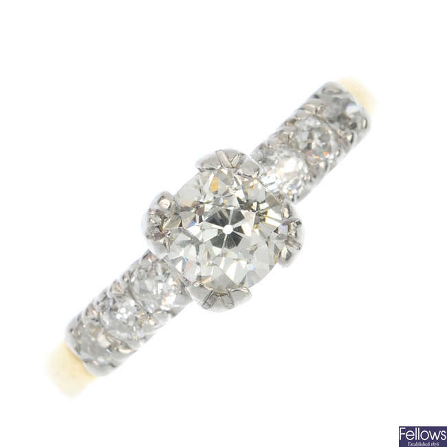 A single-stone diamond ring.