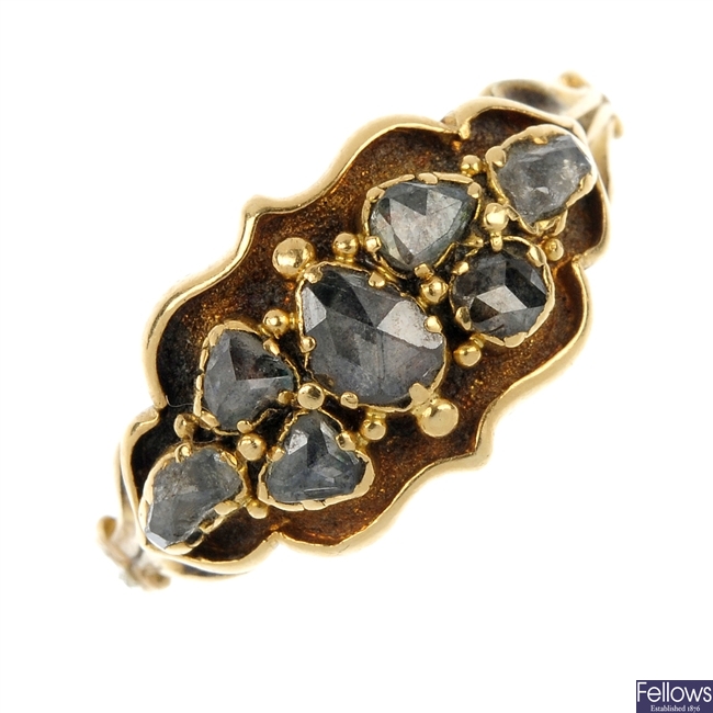 An early 20th century 18ct gold rose-cut diamond ring.