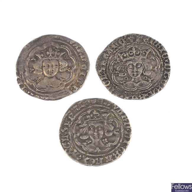 Edward III to Mary, hammered silver coins (6).
