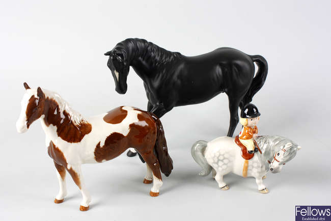A Beswick, Norman Thelwell, study of a young girl with pony