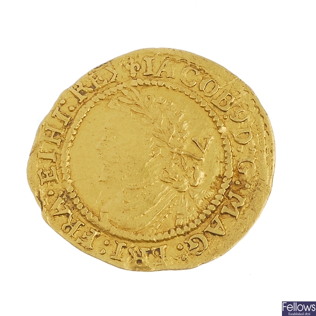 James I (1603-1625), gold Quarter-Laurel.