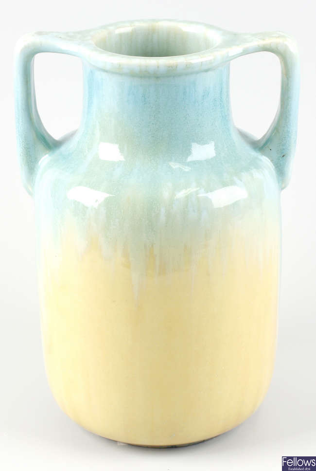 A Ruskin pottery twin handled vase