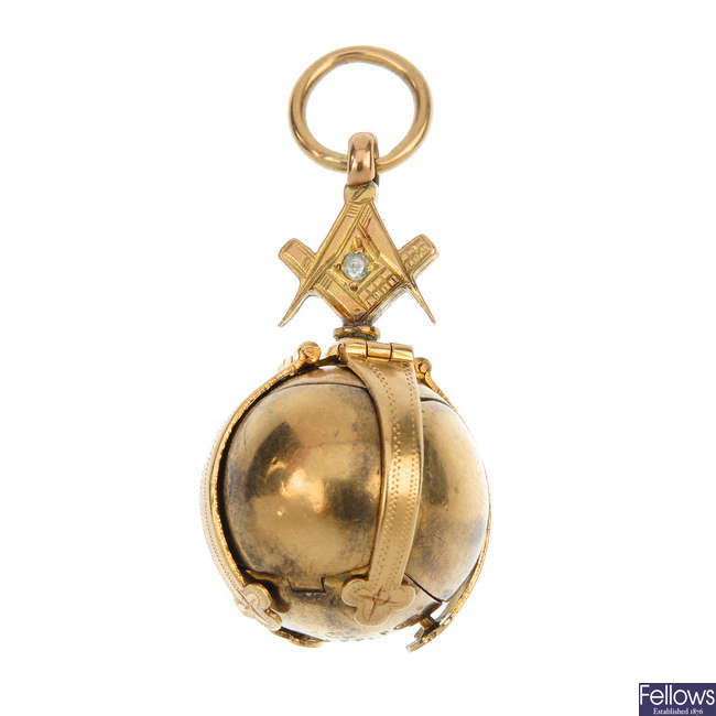 A Masonic ball pendant. 