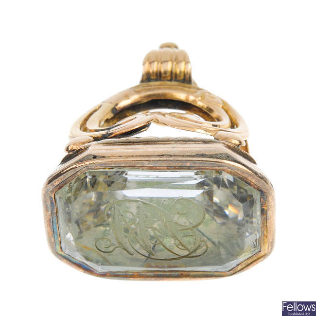 A mid 19th century rock crystal fob seal. 