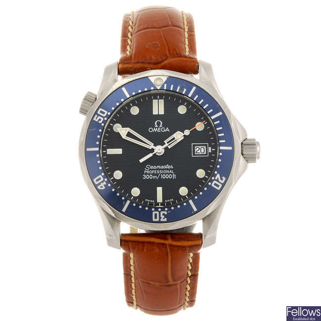 OMEGA - a mid-size Seamaster wrist watch.