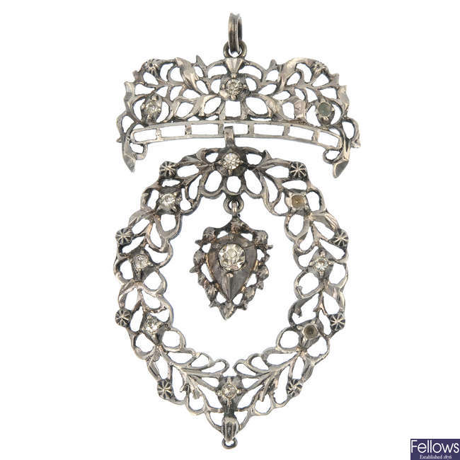 An early 20th century silver paste pendant.