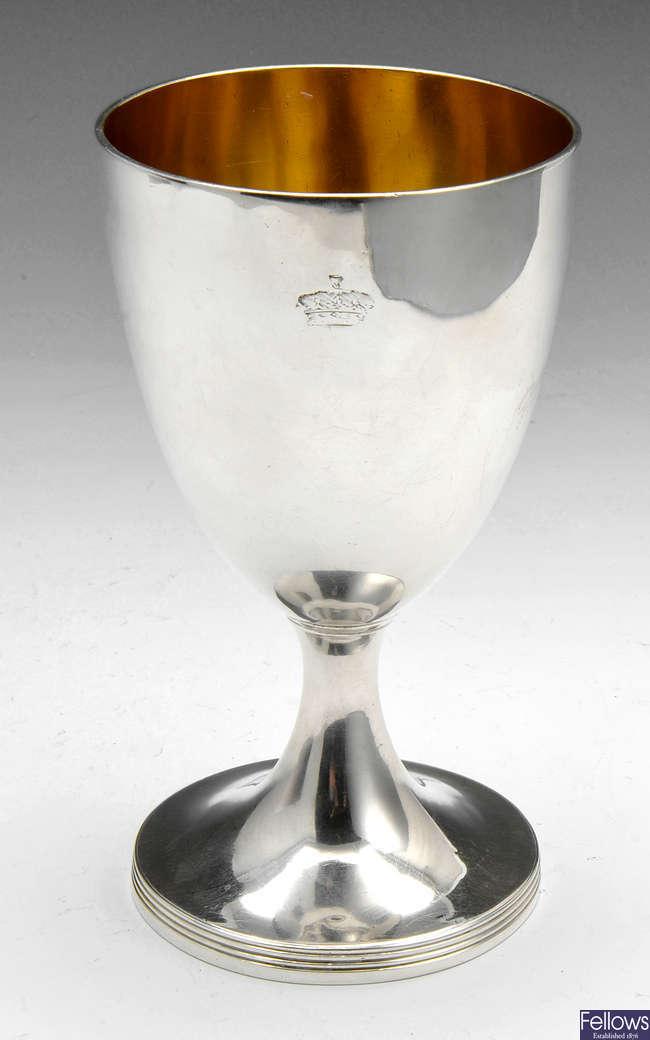 A George III silver goblet.