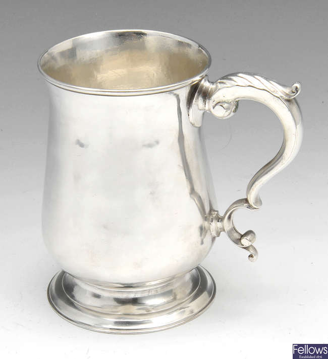 A George III silver mug.