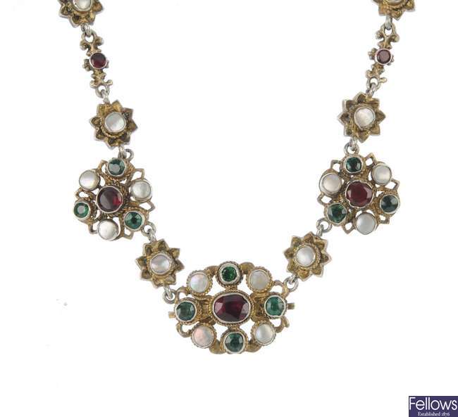 An Austro-Hungarian gem-set necklace.