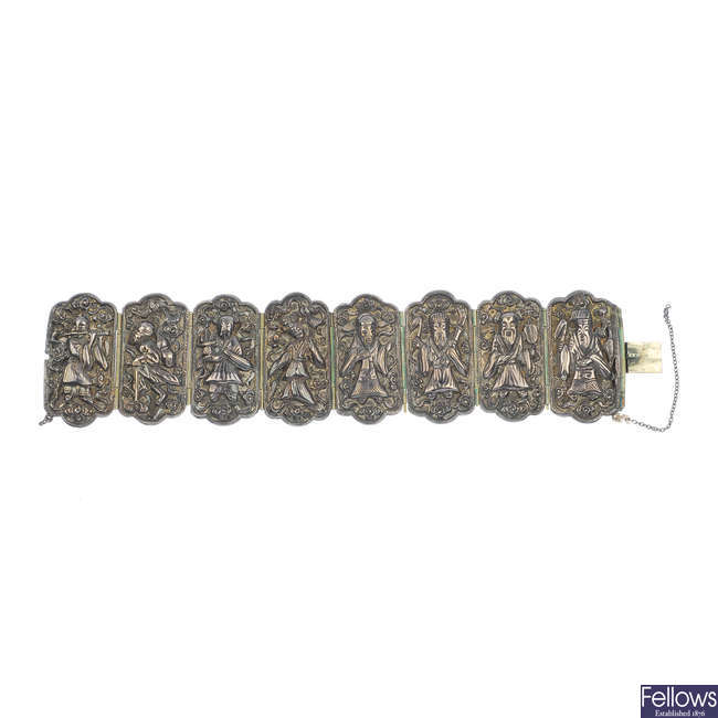An early 20th century Chinese silver bracelet.