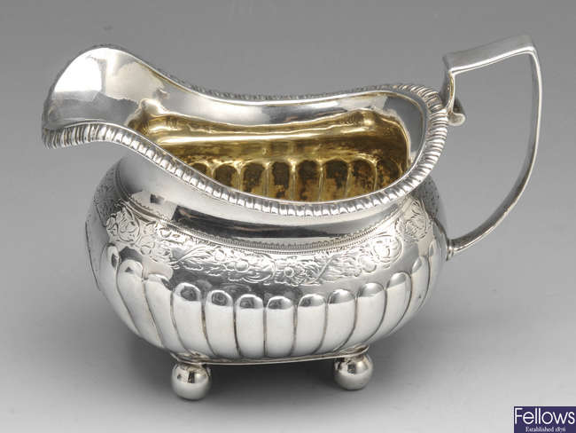 A George III silver milk jug.