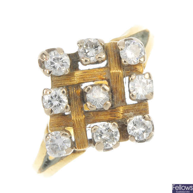 An 18ct gold diamond dress ring. 