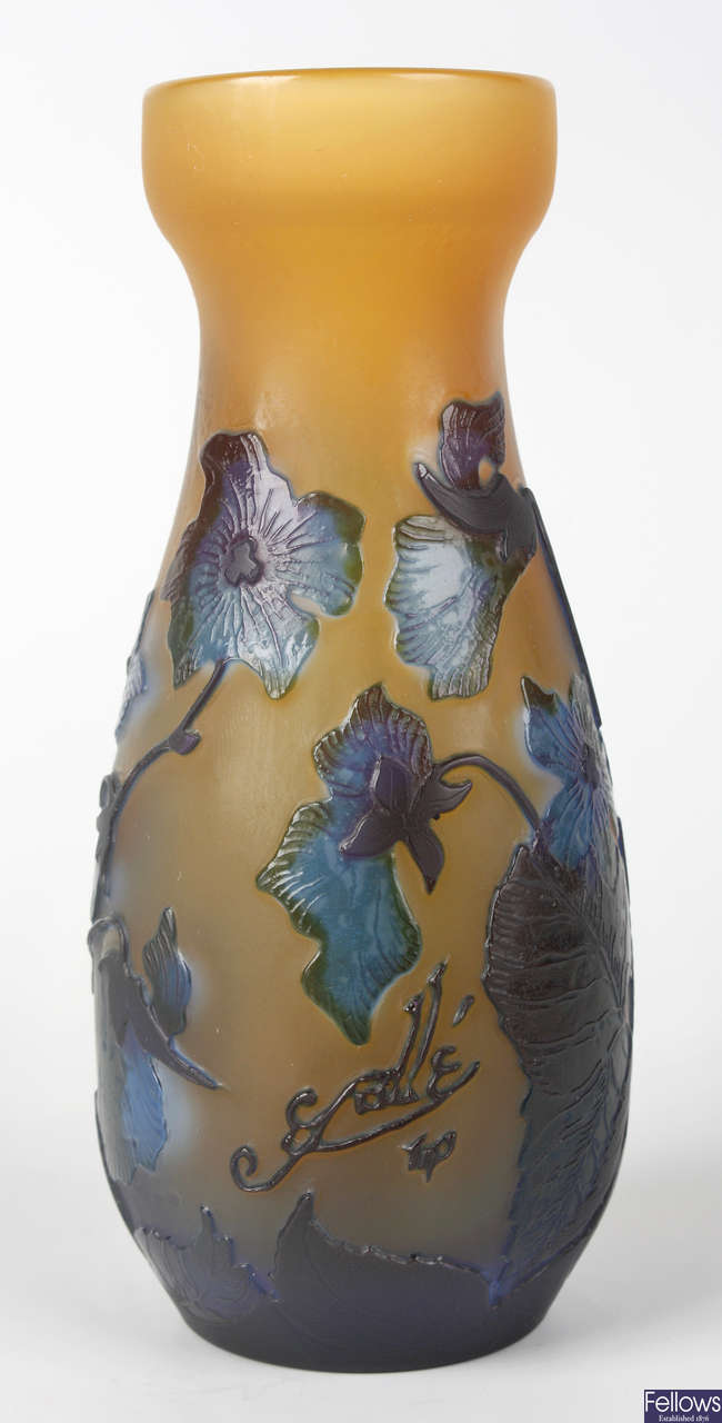 An Art Nouveau-style cameo glass vase - 