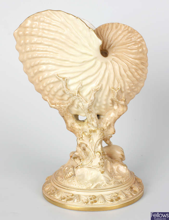 A selection of Royal Worcester blush ivory porcelain