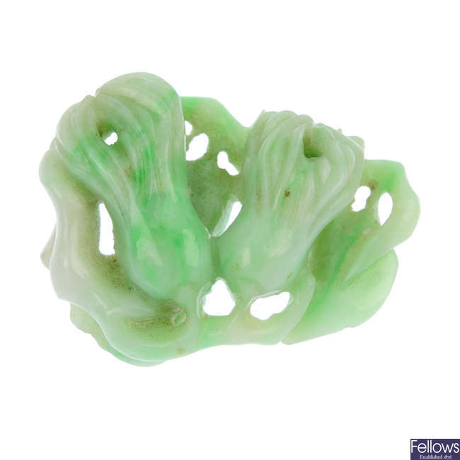 A jade floral carving.