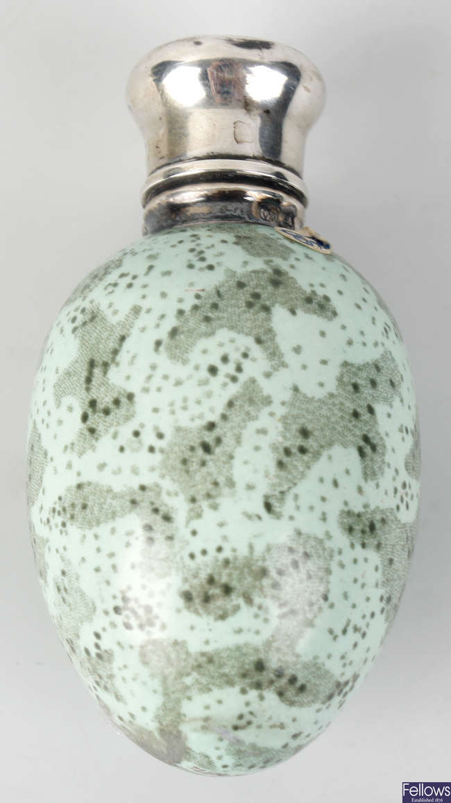 A porcelain bodied scent flask