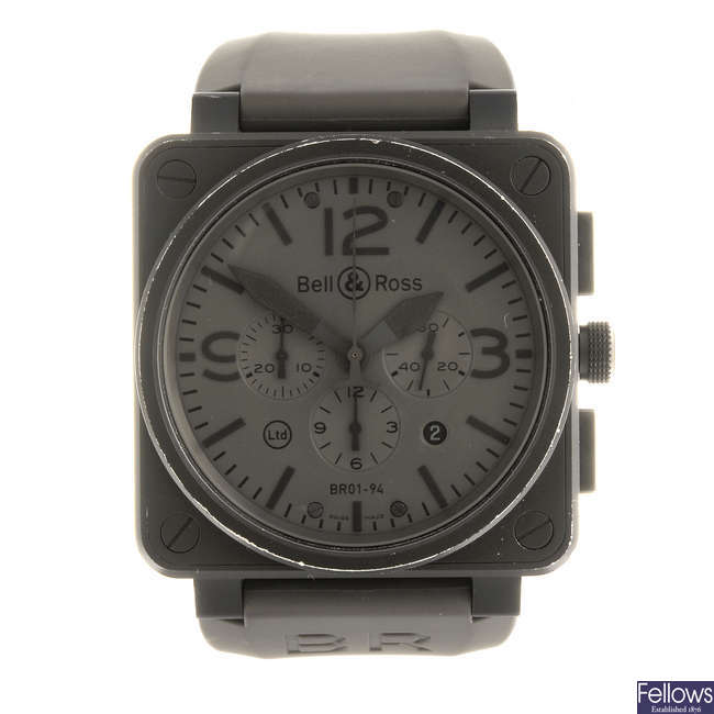 BELL & ROSS - a limited edition gentleman's Commando chronograph wrist watch.