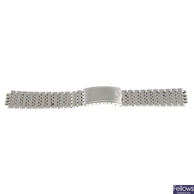 A stainless steel Omega bracelet.