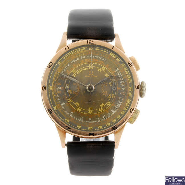 OMEGA - a gentleman's chronograph wrist watch. 
