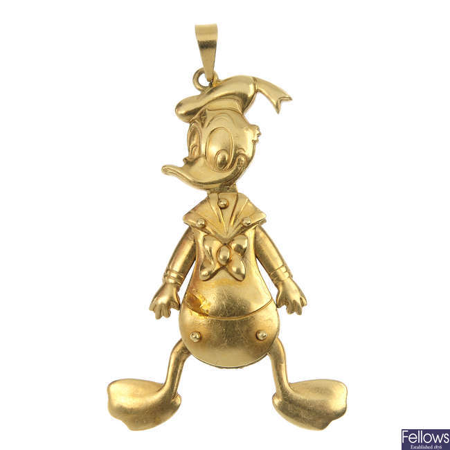 DISNEY - an articulated Donald Duck pendant.