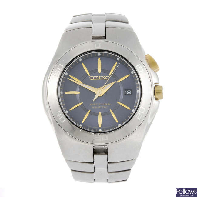 LOT:63 | SEIKO - a gentleman's Arctura Kinetic bracelet watch.