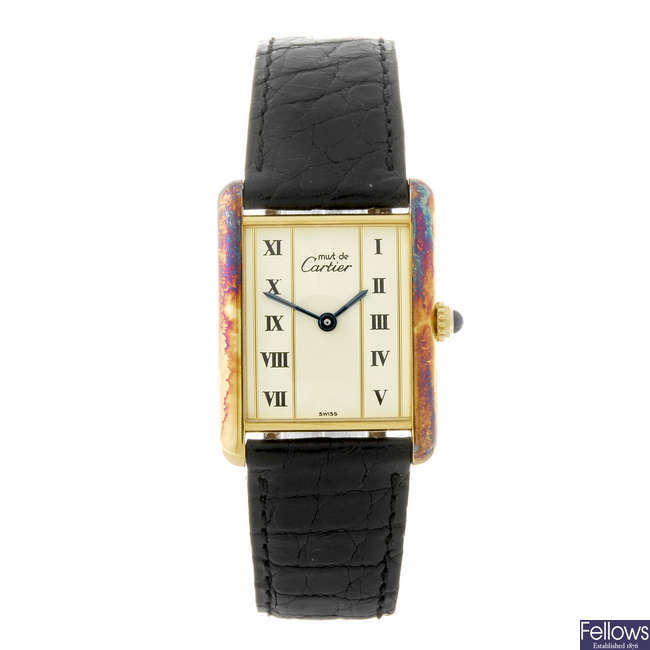 CARTIER - a Must de Cartier Tank bracelet watch.