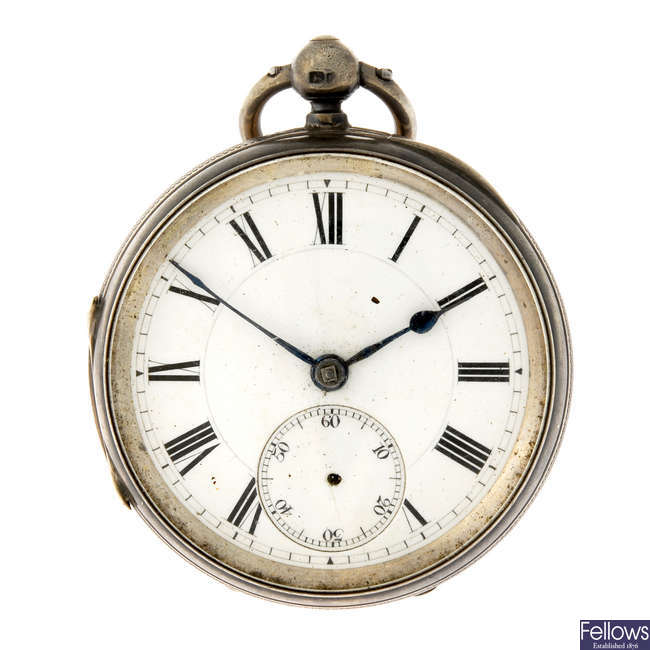 An open face pocket watch by Field & Co. with another pocket watch.