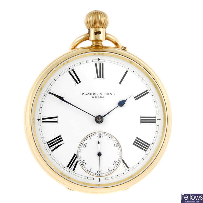 An open face pocket watch by Pearce and Sons, Leeds.