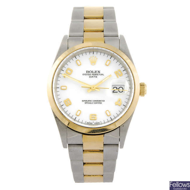 ROLEX - a gentleman's Oyster Perpetual Date bracelet watch.