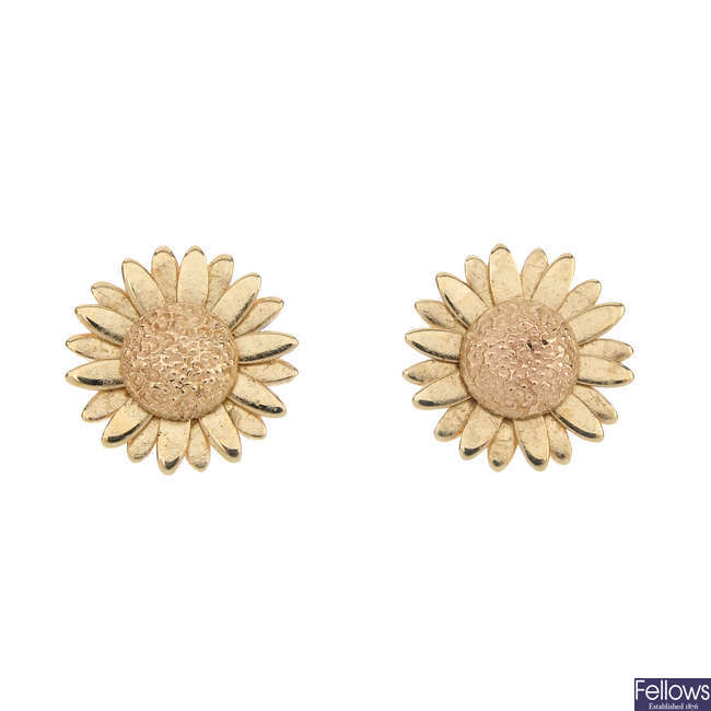 A pair of 9ct gold Clogau ear studs and a pair of topaz ear studs.