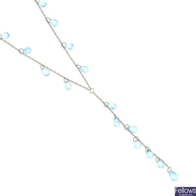 A 9ct gold apatite necklace.