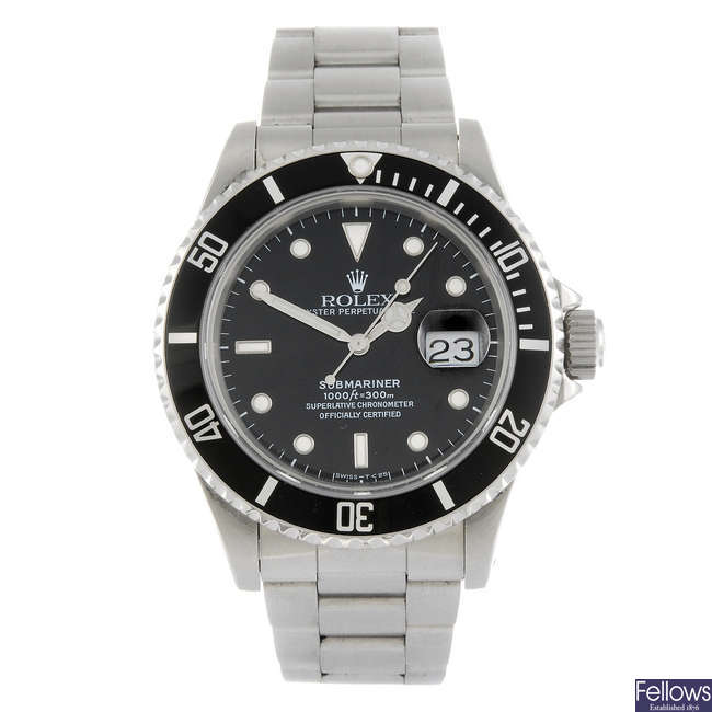 ROLEX - a gentleman's Oyster Perpetual Submariner bracelet watch.