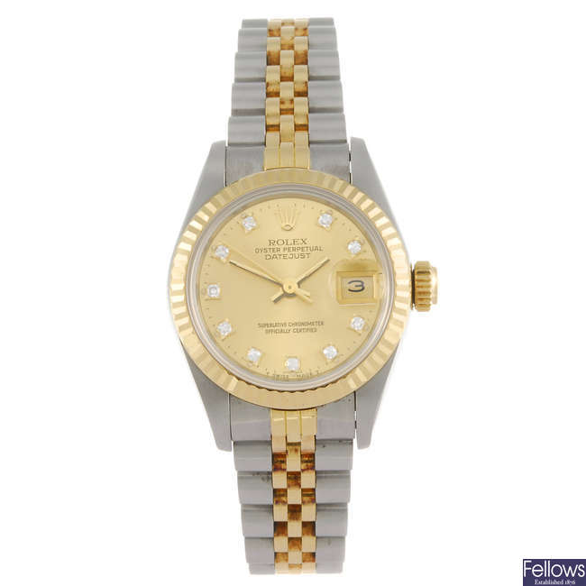 ROLEX - a lady's Oyster Perpetual Datejust bracelet watch.