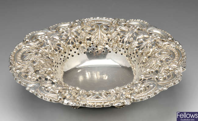 A George IV silver dish.