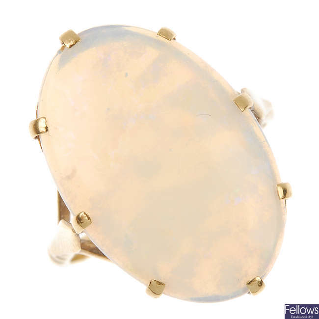 A 9ct gold opal dress ring.