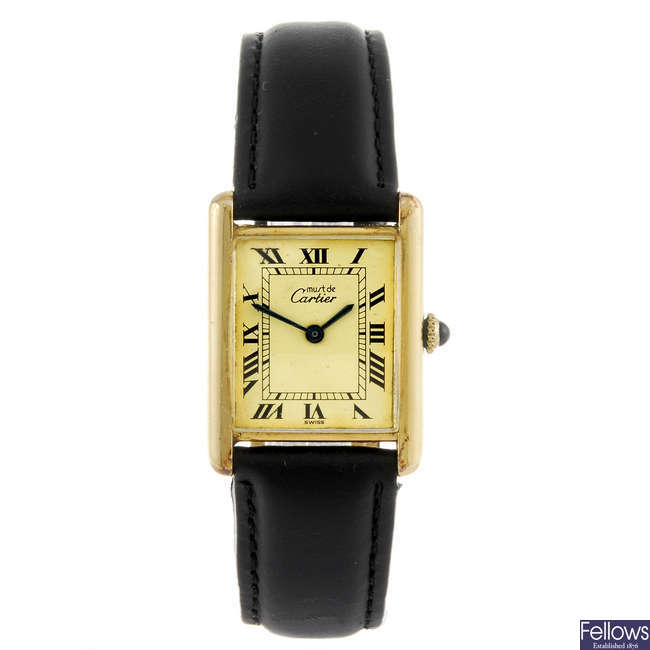 CARTIER - a Must de Cartier Tank wrist watch.