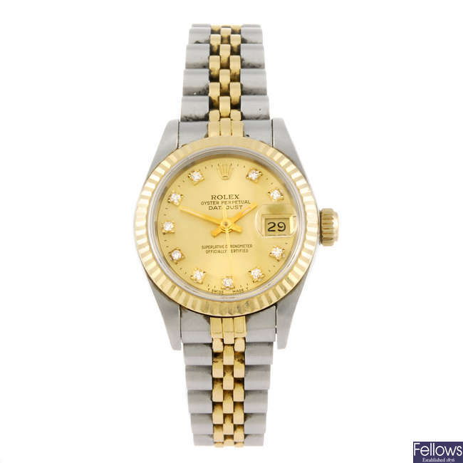 ROLEX - a lady's Oyster Perpetual Datejust bracelet watch. 