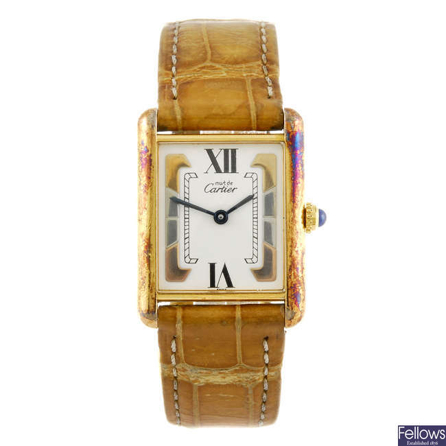 CARTIER - a Must de Cartier Tank wrist watch.