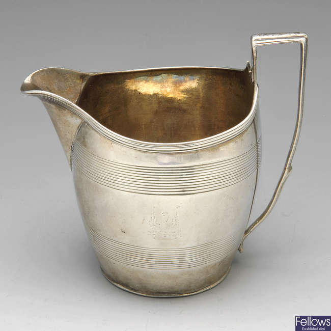 A George III silver milk jug.