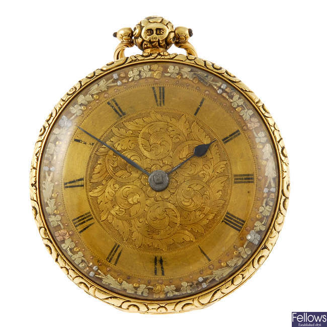 An 18ct gold open face pocket watch by F.B Adams.