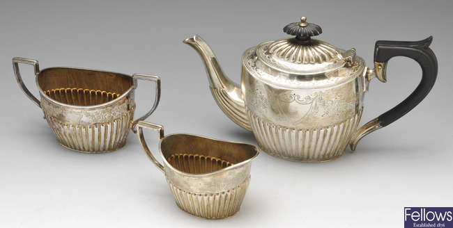 A Victorian silver bachelor tea service.