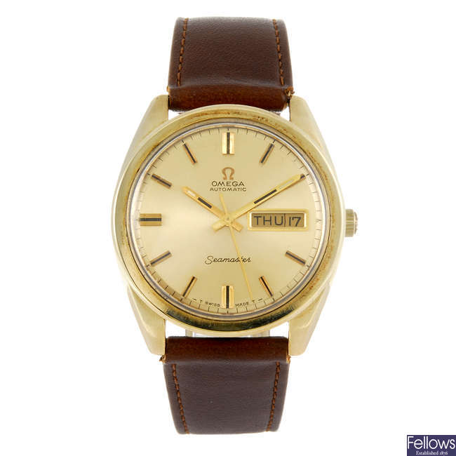 OMEGA - a gentleman's gold plated Seamaster wrist watch.