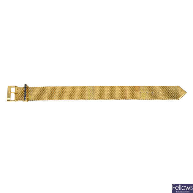 A 1960s 18ct gold sapphire bracelet. 