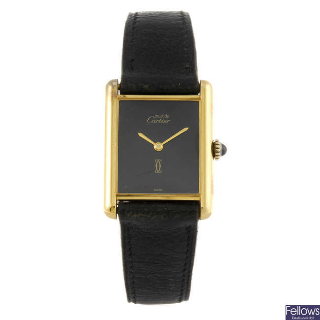 CARTIER - a Must De Cartier Tank wrist watch. 