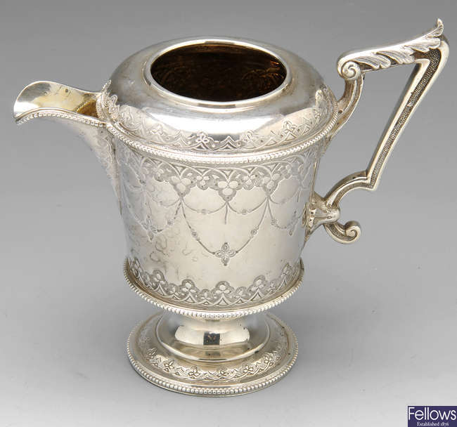 A Victorian silver cream jug.