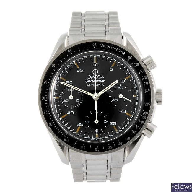 OMEGA - a gentleman's stainless steel Speedmaster chronograph bracelet watch. 