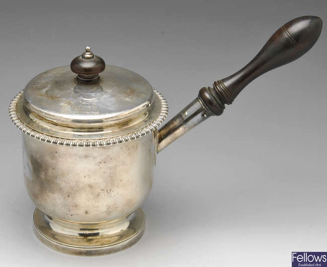 A George III silver saucepan, London 1819 by William Eaton.