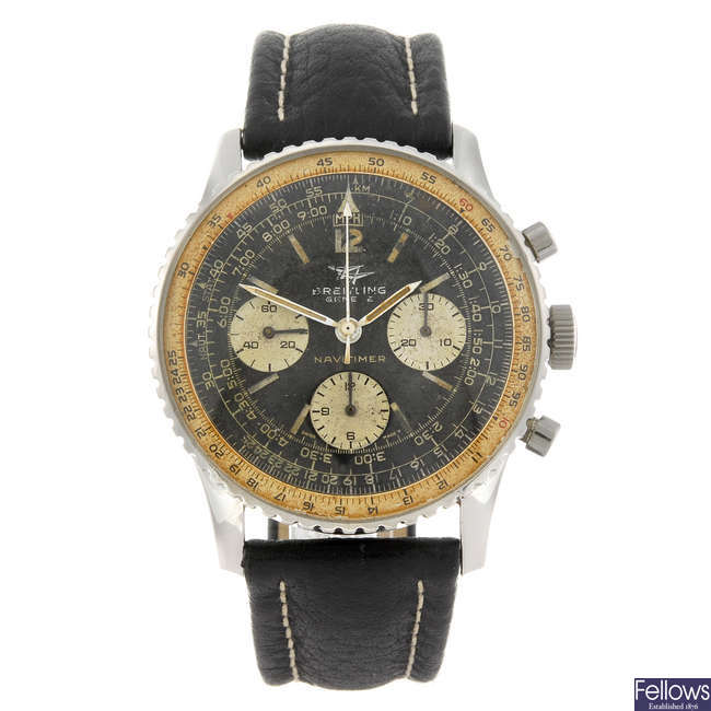 BREITLING - a gentleman's stainless steel Navitimer 806 chronograph wrist watch.
