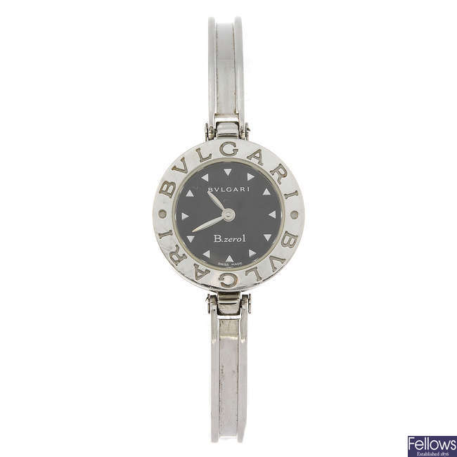 BULGARI - a lady's stainless steel B.Zero 1 bangle watch.